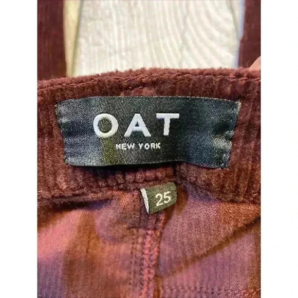 OAT NY Women's High Rise Corduroy Skinny Jeans Burgundy Stretch Streetwear NWT - Picture 5 of 10